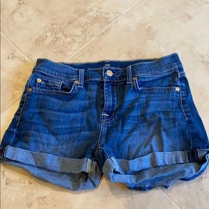 7 for all mankind blue jean shorts